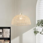 zhxinashu Luminaires Intérieur, Boho E27 Lampe Suspendue en Rotin, Abat-jour en Rotin, Lustre Cuisine, Ø30cm Suspension Tissage, Luminaire Suspendue Vintage pour Salon Chambre(Blanc)