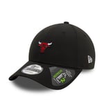 NEW ERA CHICAGO BULLS BASEBALL CAP.9TWENTY MINI LOGO BLACK REPREVE HAT W24