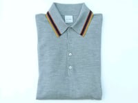 Paul Smith Men's Mainline Artist Stripe Collar Merino Polo Shirt Sz: M RRP: £255