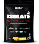 Weider Isolate Whey 100CFM (420g) Goût Banane, 100% Isolat de Protéines de Lactosérum 25g /Portion, Avec Enzymes Digestives, Sans Sucres Ajoutés, ni Aspartame, Faible teneur en Graisses, 14 portions