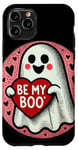 Coque pour iPhone 11 Pro Be my Boo Illustration fantôme Saint-Valentin