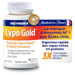 Enzymes Digestives Lypo Gold, Complément Alimentaire, Digestion Confortable, Anti Ballonnements et Ventre Gonflé, Confort Digestif, Lipase, Protéase, Amylase, Perle Digestive, 120 Capsules