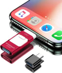 Cle USB 4 en 1, Clef USB 256 Go pour Fichiers Photos Vidéos Copiés en Un Clic, Clé USB C pour iOS, Android, Ordinateur et Type-C,Rouge