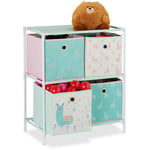 Etagère enfant boîtes superposées, rangement jouets, design Lama, pour chambre d'enfant, 62x53x30 cm, coloré - Relaxdays