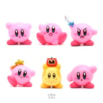 6Pcs Nintendo Pink Kirby Mini Display Figure 2.5" Model Cake Topper Toy Doll