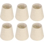 Promotion, Ensemble de 6 Petits Abat-Jour, Abat-Jour Baril en Toile de Jute Clip sur Ampoule pour Lampe de Table et lampadaire, Abat-Jour de Lustre