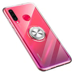 Dqtaoply Coque Transparente Compatible avec Huawei P30 Lite, Silicone TPU avec Anneau Rotatif à 360 et Support Magnétique Étui Antichocs Anti Rayures Case pour Huawei P30 Lite (Clair)