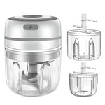 Homewe Hachoir À Ail Électrique, Mini Hachoir À Ail, Robot Culinaire Portable Sans Fil, Broyeur À Ail, Petit Broyeur D'aliments - Blanc