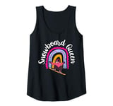 Womens Snowboard Queen Winter Sports Snowboarding Girl Boho Rainbow Tank Top