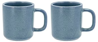 Villa Collection - Fjord Mug - Lot de 2 Tasses en porcelaine - 25 cl - Café & Thés - Resistant & Design - 11,5x8,1x8,7cm - Cadeau Idéal anniversaire, fête des mères, fête des pères, noel - Bleu