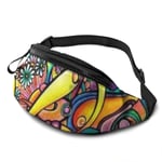 XCNGG Sac de taille en cours d'exécution Sac de taille de loisirs Sac de taille Sac de taille de mode Psychedelic Mushroom Fanny Packs for Women and Men Waist Bag Adjustable Belt for Outdoors Workout,