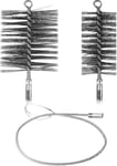 3 Pcs Set de Brosses de Ramonage de Cheminée 70 mm 120 mm Brosses de Tuyaux de Poêle Balais de Cheminée en Fil d'acier avec Tige de Poussée Flexible Kit de Balayage pour Cheminée Chaudière