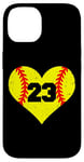 iPhone 14 Softball Number 23 Jersey Funny Softball Heart Game Day Case