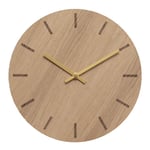 Hemverk - Light Oak veggklokke 28 cm lys eik m/gull viser