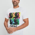 2PAC - t-shirt manches courtes tupac blanc homme