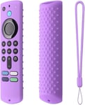 Housse de Protection en Silicone télécommande pour Fire TV Stick (3rd Gen), étui Anti-Chute pour télécommande TV, Housse de Protection avec lanière (Violet Clair)