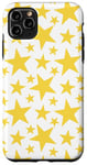 iPhone 11 Pro Max Yellow Stars Pattern on White Background Case