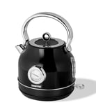 GEEPAS Vintage Electric 1.7L Stainless Steel Rapid Boil Kettle 3000W Black