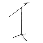 Mad About MA-MCA01 Black Height-adjustable Microphone Boom Stand – Supplied with Universal Mic Clip