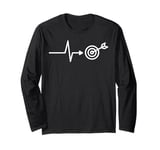 Archery Target Heartbeat Monitor Arrow Bow Hunting Aim Gift Long Sleeve T-Shirt