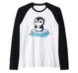 Penguin Iceberg Global Warming Melting Pole Raglan Baseball Tee