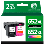 Pack compatible HP 652XL noir et couleur - 123CONSOMMABLES