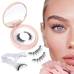 MayHug Magnetic Eyelashes 1 Pair, Cat Eye Magnetic Eyelashes with Applicator, Magnetic Lashes Natural Look, Reusable Magnetic Lashes Kit, No Glue Needed Magnetic Lashes, Easy to Wear（Style C）