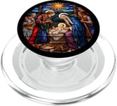 True Story Crèche de Noël Jésus Chrétien Hommes Femmes Enfants PopSockets PopGrip pour MagSafe