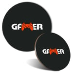 Mouse Mat & Coaster Set - Gamer Logo Gaming Controller  #45125