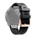 För Garmin Fenix 6s 20 mm roséguld spänne silikon watch Black