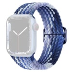 SKALO Flätat tygarmband Apple Watch Series 4-6 44mm - Blå-Ljusblå