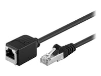 Goobay - Nettverksforlengelseskabel - Rj-45 (Hann) Til Rj-45 (Hunn) - 1.5 M - Foliebelagt Uskjermet Tvinnet Kabelpar (F/Utp) - Cat 5E - Formstøpt, Uten Hindringer, Flertrådet - Svart