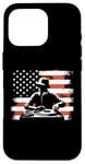 Coque pour iPhone 16 Pro Drapeau américain DJ – Amoureux de la platine Deejay des États-Unis patriotiques