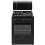 Cuisinière mixte CONTINENTAL EDISON CECM60FCB - 3 feux gaz + 1 électrique - L59,8 x P61 xH83 cm - Noir