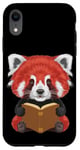 iPhone XR Adorable Red Panda reading a book for Girls or Boys Cute Case