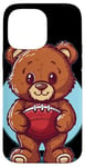 Coque pour iPhone 14 Pro Max Joli costume d'ours en peluche de football