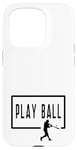 Coque pour iPhone 15 Pro Play Ball Baseball Batter Homerun Funny Game Graphic Dire