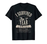 I Survived 1st Year Marriage First Wedding Anniversary Gifts T-Shirt