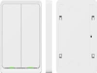 Tesla Smart Switch Dual Battery, Trådlös, ZigBee, Vit, 2 kanaler, 2400 MHz, 25 m