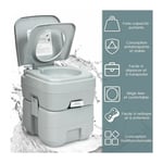 Wc Chimique Portable Toilette Seche - 20L en hdpe Camping,Caravane et Hôpital Charge Max. : 200 kg - Costway