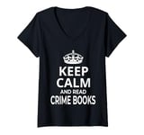 Womens Crime Books / Crime Book / 'Keep Calm And Read Crime Books!' V-Neck T-Shirt