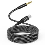 Magnetic Aux to USB C Cord, 3.3ft Coiled USB C to 3.5mm Audio Aux Jack Cable, Type C to Aux Headphone Male Adapter for iPhone 15, Samsung Galaxy S23, iPad Pro, Pixel, Android