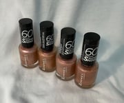 4x RIMMEL 60 Seconds Super Shine Nail Polish Varnish 8ml 510 EUPHORIA