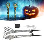 1 Pair Skeleton Arm Stakes Solar Panel LED Copper Wire String Lights