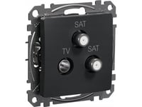 Schneider Electric, Sedna Design I Elements, Tv/Sat/Sat Endekontakt (4Db), Svart Antrasitt, Sdd114481s