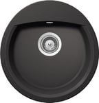 SCHOCK | Nemo 1 Oval Bowl Kitchen Sink, Cristalite® Material, Absolute Black, 490 x 470 mm