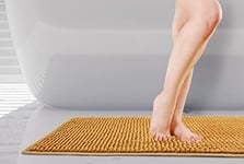 Emma Barclay Noodle Soft Touch Non-Slip Bathroom Rug in Ochre - Bath Mat 45x75cm