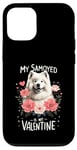 Coque pour iPhone 12/12 Pro Roses Flowers Valentine's Day Samoyed Dog Sammies