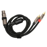 XLR Hona till Dubbel RCA Hane Y-Splitter Kabel Guldpläterad Hona XLR 3-Pin till Dubbel RCA Hane Stereo Adapter Mikrofonkabel