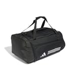 adidas Unisex Essentials 3-Stripes Duffel Bag, Black/White, One Size